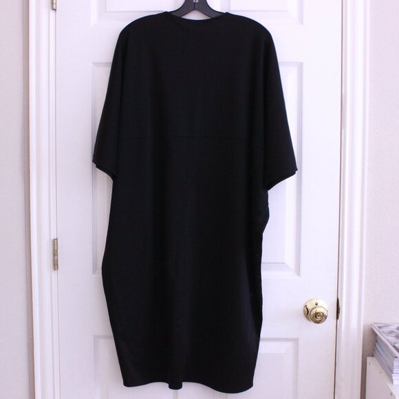 COS Oversized 100% Cotton Black V-Neck Relaxed Dress - Picture 8 of 10